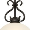 Westinghouse Pendant 60W Dunmore ORB Scrollwork Soft Frosted Glass 6306000